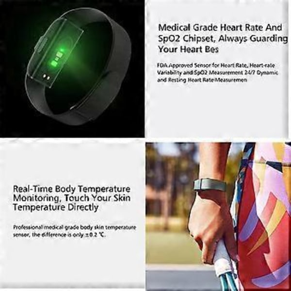 2208A Smart Armbånd Pulsmåler Skridttæller Sports Fitness Tracker Sølv