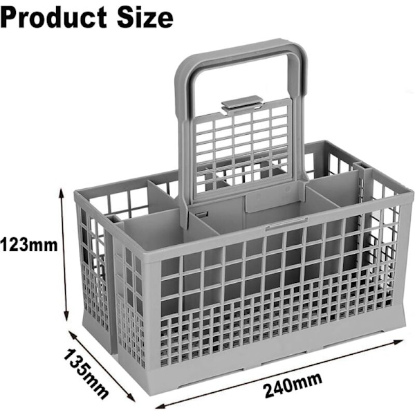 Universal opvaskemaskine bestikkurv til Electrolux, Bosch, Hotpoint, Neff, Siemens, Smeg, Plastik, Grå