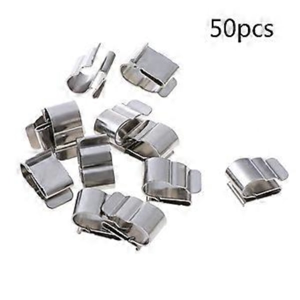 50 stk. Solcellekabelclips i rustfrit stål, kabelstyring PV-ledning Clips Fastgørelsesclips