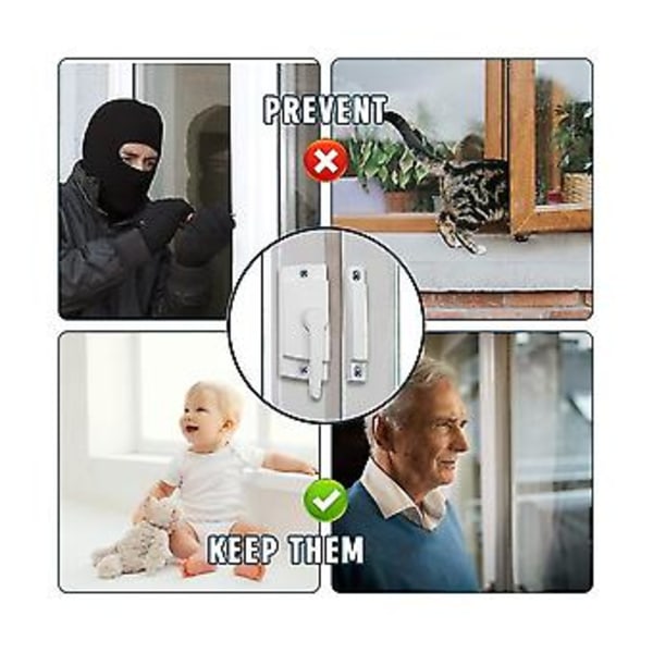 4-pack Ow Fönsterlås S, Ow Ersättningsfönsterlås S Passar Skjutbara Fönster