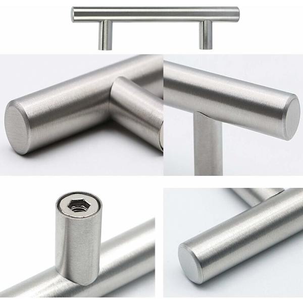 10 st 64 mm kökshandtag med skruvar i rostfritt stål T-handtag skåp skåp handtag draghandtag dörrhandtag set för kökslåda sovrum