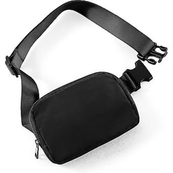 Unisex Mini Bältesväska Med Justerbar Rem Liten Midjeväska För Träning Löpning Resor Vandring, Svart