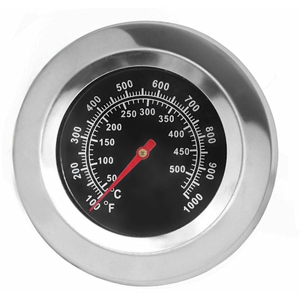 Replacement BBQ Thermometer Thermometer for Master Forge, Cuisinart, Backyard, Uniflamme and Other Gas Grills, High Temperature Stainless Steel Temp