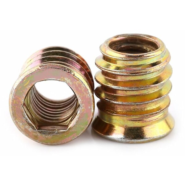 M8 x 15mm treskruer for tre, M8 treskruer, sekskantmutter av sinklegering, hodemutter for tremøbler (100 stk.)