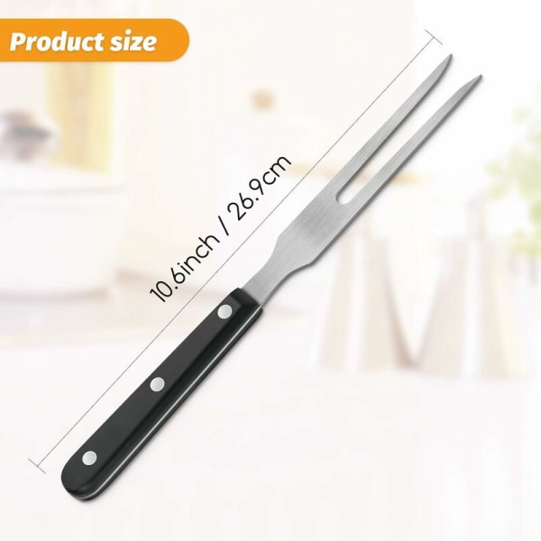 2 Carving Fork Pot Forks Rustfritt Stål Kjøttgaffel med Plasthåndtak 10,6 Tommer Grill Serveringsgaffel Grillgaffel med Svart Håndtak-Fei Yu