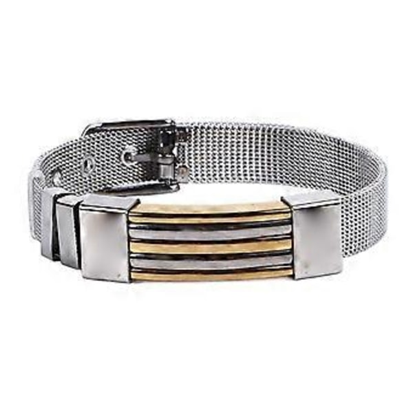 Herre Stål Mesh Spænde Armbånd Rustfrit Stål Justerbar Stribe Mode Smykker