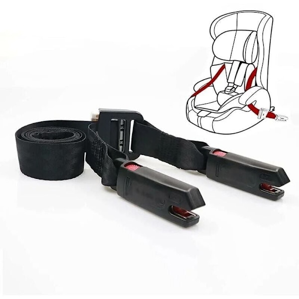 Isofix Strap for General Child Seat, Isofix Belt Ltuikhq One ​​Button Operation Soft Polyester Black 5.25 Feet Strength 15000N