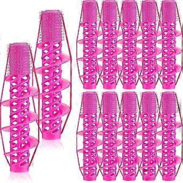 12 Stk. Spiral Krøller Hår Ruller Salon Frisør Krøller Ingen Varme Hår Krølleklemme Rulle DIY Spiral Krølle Styling Værktøj