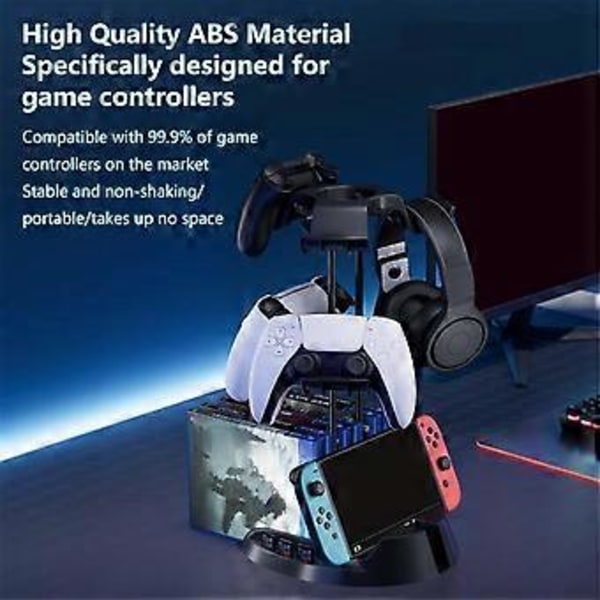 Controller Stand, Hovedtelefonholder, Spil Controller Headset Hænger til Alle Universelle Gaming PC Tilbehør, 2 Lag