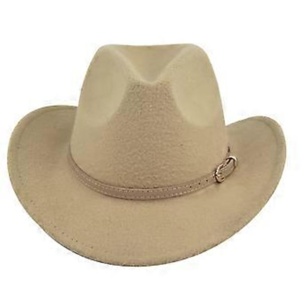 Filt hatt retro imitation får hatt cowboy hatt bälte ull hatt nationell huva retro jazz hatt