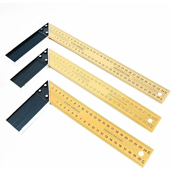 Carpenter's Square Set 3 pcs. 250-350mm 90° Stop angle Carpenter's square Tracing angle