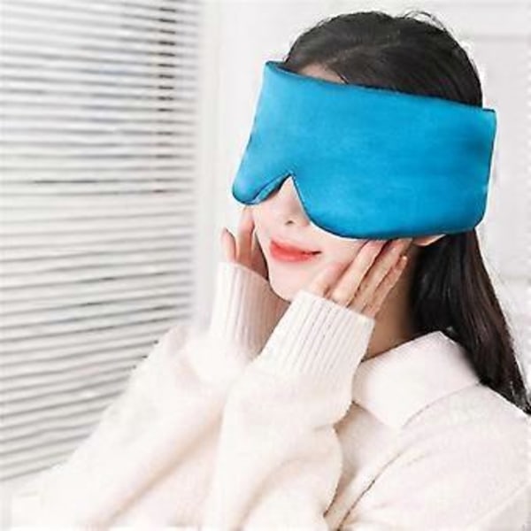 Unisex Yöunimaski, Pimennyssilmämaski, Silkkinen Unimaski Tarrroilla (Musta)