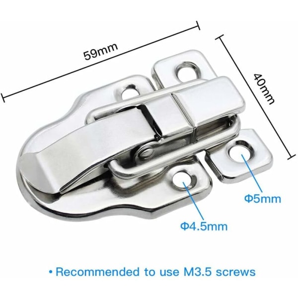 8 Pakk Robuste Lås Toggle Catch Latch Clasp Metall Hasper for Boks Kasse Skap Boks Kosmetikkboks Flyboks Medisinboks Koffert Treboks