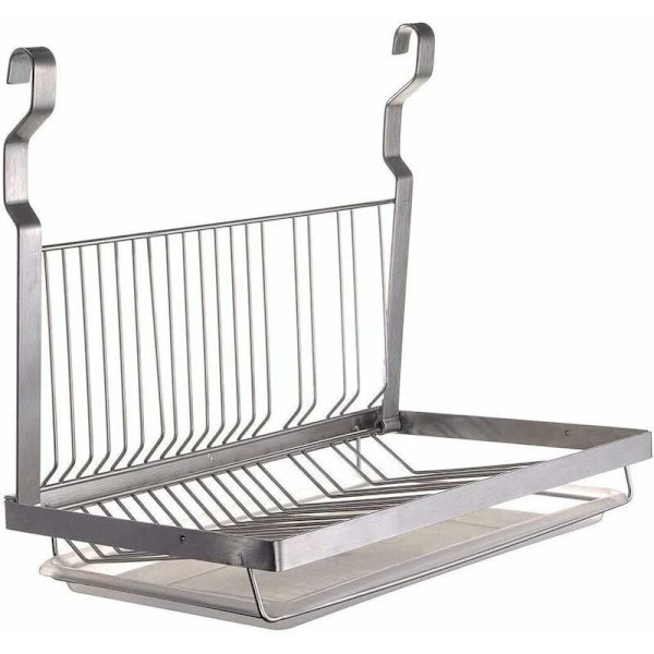 Rustfritt stål sammenleggbar veggmontert oppvaskstativ（39.5X26.5X5.5cm）