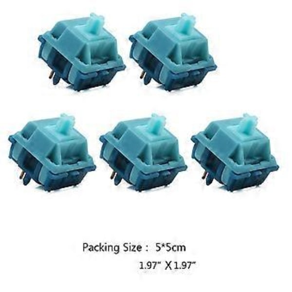 5 stk. Poseidon Switch 5-pins lineære brytere for mekanisk tastatur, fabrikksmurt, 58g, tretrinns gullbelagt fjær
