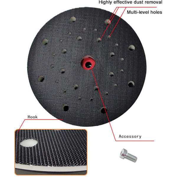 150 mm 8-hulls slipeplate egnet for Bos-ch eksenterslipere ETS 150, ETS EC 150, LEX 150, WTS 150/7 498987 (myk), 1 stk