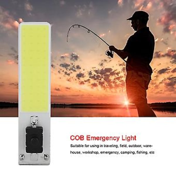 12V Utomhus COB Nödljus Vit LED-lampa för Tältcamping Fiske utan Sladd