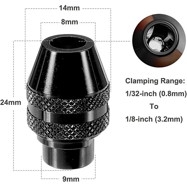 3 st Multi Quick Change Nyckellösa Chuck Ersättningstillbehör 1/32'' (0,8 mm)
