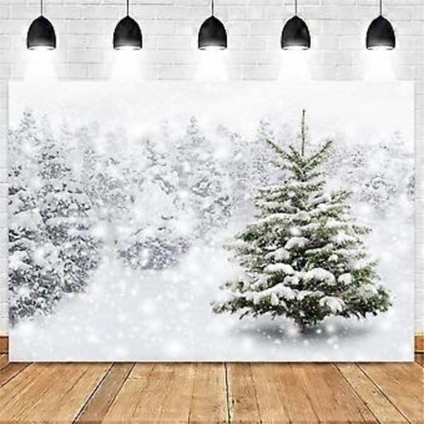210X150Cm Vinter Sne Baggrund Klud Snefnug Juletræ Glitter Hvid Fest Fotografering Baggrunde, E