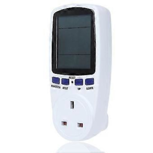 Elförbrukningsmätare, elmätare för strömförbrukning, energimätare med timer, watt Kwh-analysator, plug-in med LCD-display för hem och hotell
