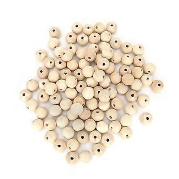 DIY Träpärlor - 100st 20mm Runda Pärlor för Smyckestillverkning och Leksakstillverkning