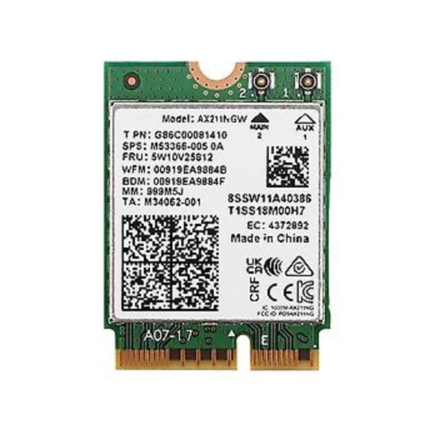 Ax211ngw Wifi 6e M.2 Key E Cnvio2 Dual 2.4ghz/5ghz Trådlös 802.11ac Bluetooth 5.