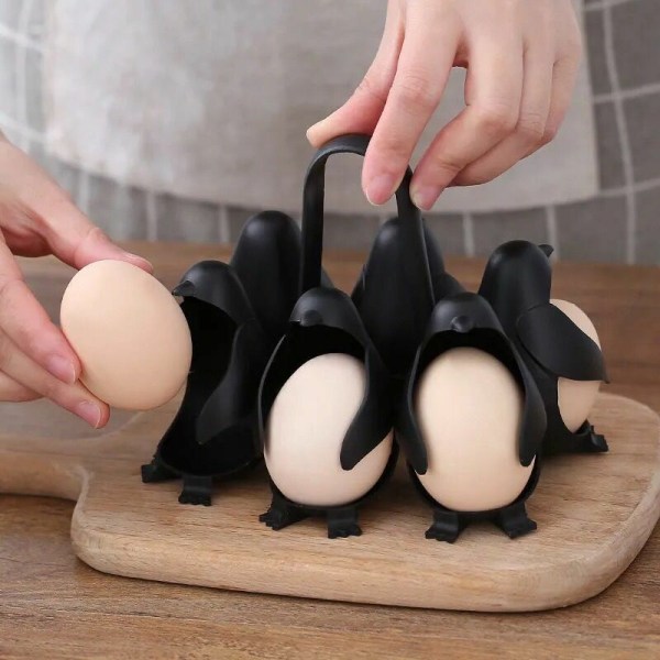 Eggestativ  Eggkopp  Eggkopp  Morsom eggkopp  Svart eggkopp  Egg oppbevaringsboks  Plastegg holder  Egg innlegg  Eggholder（6 egg）