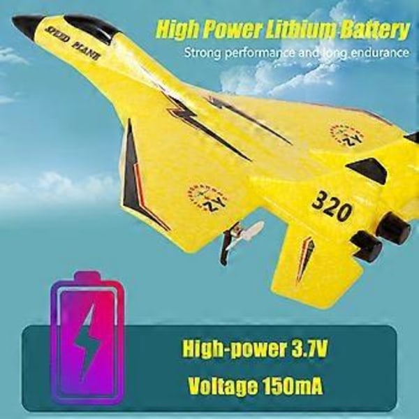 RC Flygplan med Ljus Modellflygplan EPP Skum Fighter Uppladdningsbart Glidflygplan