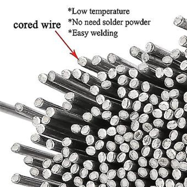100 stk. Aluminium Elektrode Tråd Lav Temp Smeltelig Løsning Svejsning Flux Fyldt Elektrode 1,6mmx33cm (1/16 tommer X 13 tommer) A