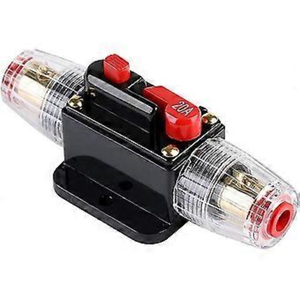 20a Automatisk Vandtæt Strømafbryder, 12v-24v DC Inline Sikringsholder, Manuel Reset Kontakt Bil Audio Sikring, Inline Sikringsblok (20a), Pålidelig Beskyttelse