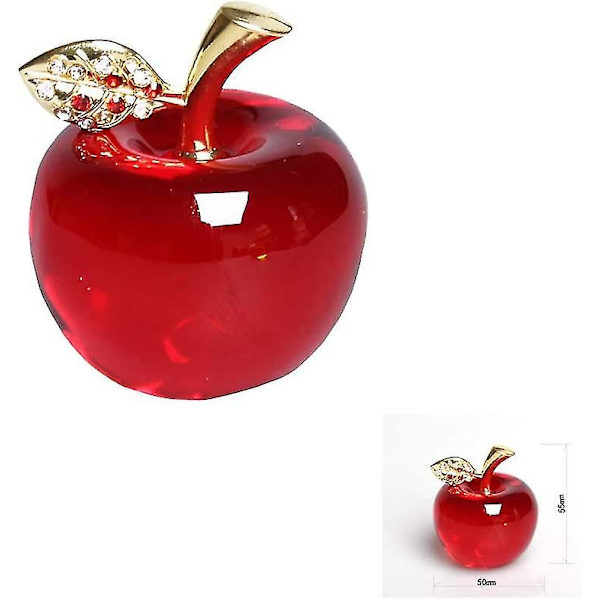 Jul Kristall Röd Äpple Pappersvikt Glas Hantverk Heminredning Bil Prydnader Figur Miniatyr Souvenir Gåvor(kristallblad)