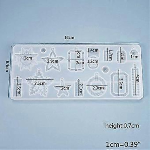 Krystall Epoxy Resin Form Øredobber Anheng Støping Silikonform DIY Verktøy