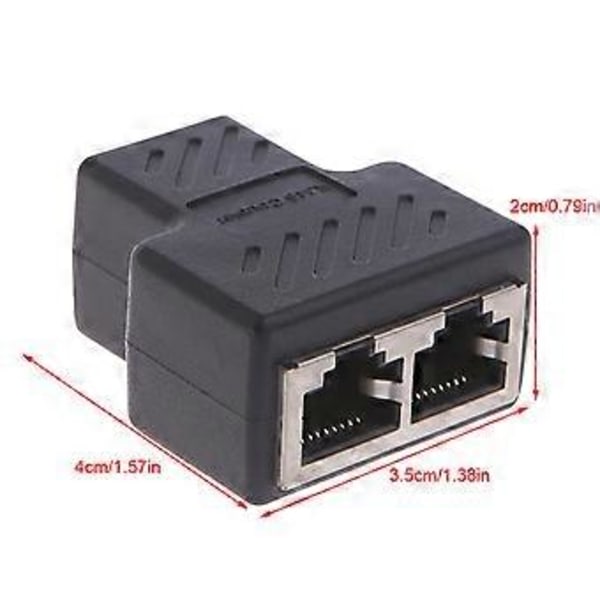 1 til 2 porte hun RJ45 stik adapter netværksforlænger koblingssplitter