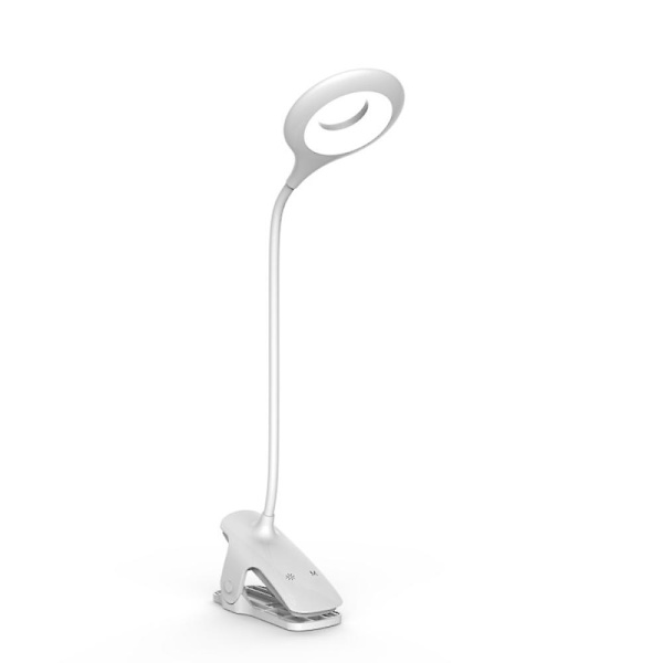 Læselampe til børn uden kabel, klemmelampe USB genopladelig, dæmpbar klemmelampe, bog seng hylde klemmebelysning, 360 fleksibel svanehals