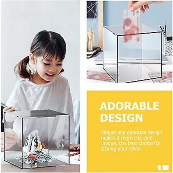 Klar Spargris 18cm Akryl Min Bank Akryl Bankbox Återanvändbar Transparent Spargrisbox Del