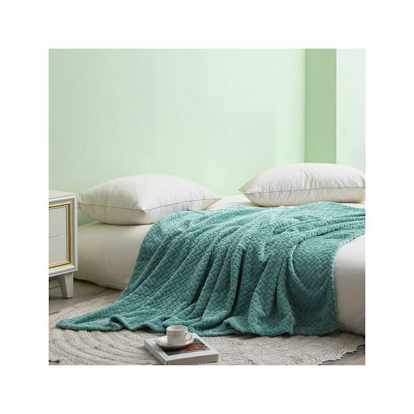 Super blød flanneldyne, høj kvalitet mikrofiber, Celadon 127 x 178cm, hyggelig og varm, egnet til alle årstider