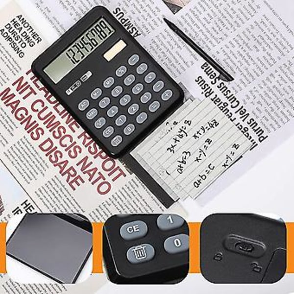 Håndskriftskalkulator med skrivetablet, 12 cifre Desktop Lomme Solar og Dual Calcula
