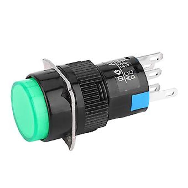 5 st Tryckknappsbrytare Rund med 24V Lampa för Automationsutrustning Grön/Röd LA16‑11DZ AL6‑A
