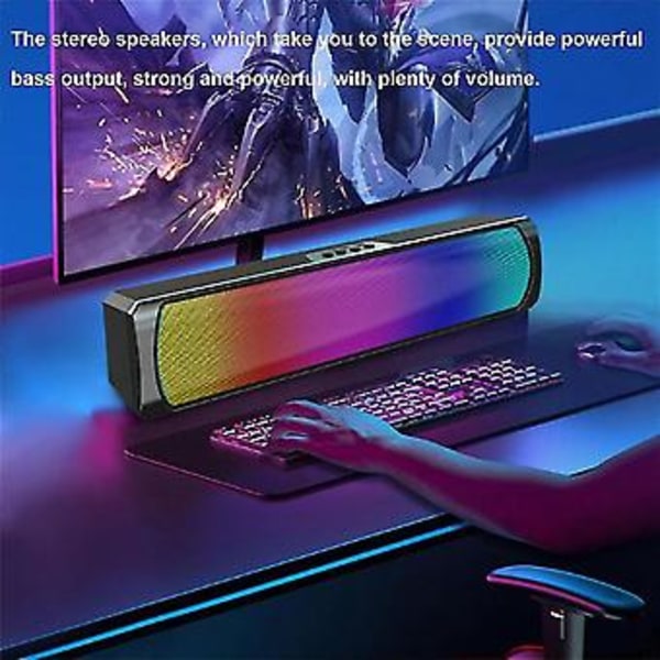 Rgb Soundbar Trådløs Bluetooth Stærk Subwoofer Desktop Højttaler