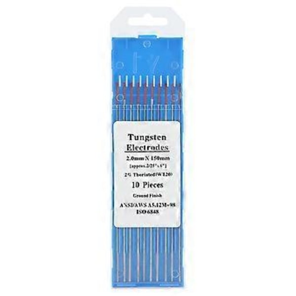 WT20 Wolfram Elektrode Professionel Tig Svejsestang 2% Thorium til Tig Svejsemaskine (2.0mm*150mm)