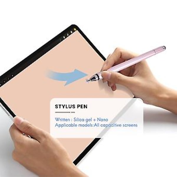 4-i-1 Stylus Penn for Nettbrett Kontaktpenn for Kapasitiv Skjerm Tegneblyant for Laptop (rosa)