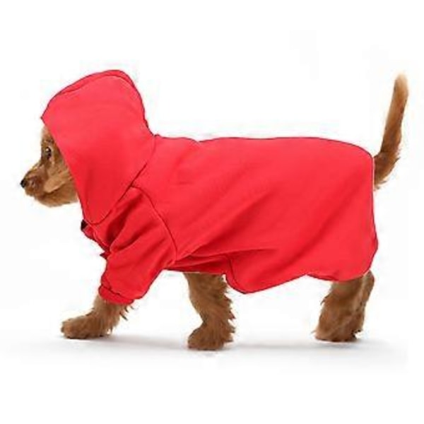 Sød Polyester Kæledyr Vinter Varm Hættetrøje Sweatshirt Tøj Frakke til Hunde Hvalpe Katte (Rød M)