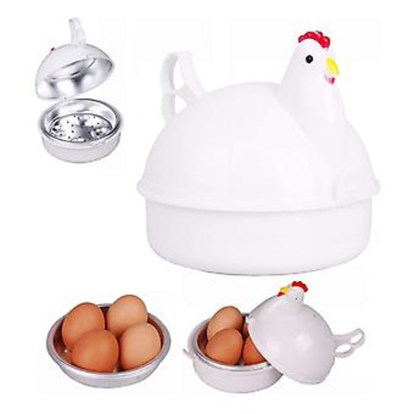 Mikrobølgeovn 4 Æggepocherer Koger Non-Stick Morgenmad Frokost Aftensmad