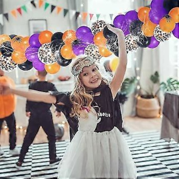 Halloween Dekorationer, 114 Delar Halloween Ballongbåge Girlang Kit Med Spindelnät, Utomhus Inomhus Halloween Dekor För Fest Födelsedag Baby Shower