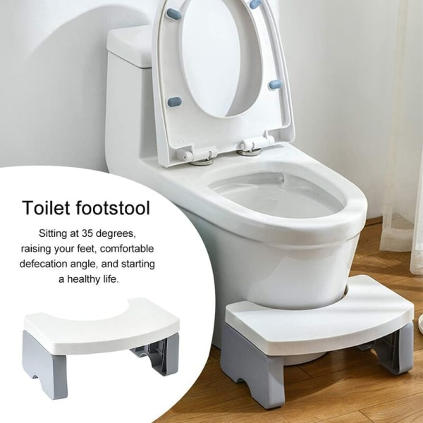 Kylpyhuoneen taittuva wc-jakkara aikuisille ja lapsille, kylpyhuoneen jakkara, 7 tuuman raskas, liukumaton wc-jakkara (valkoinen)