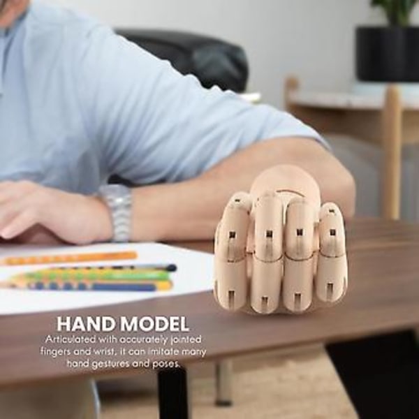 18*6cm Trä Ledad Höger Hand Skyltdocka Modell Gåva
