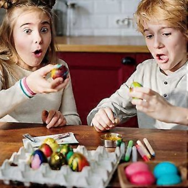 12-pakning 3-tommers påskeegg i skum, hvite egg, hobbyegg i skum, naturlig polystyren, håndlagde eggkuler i skum
