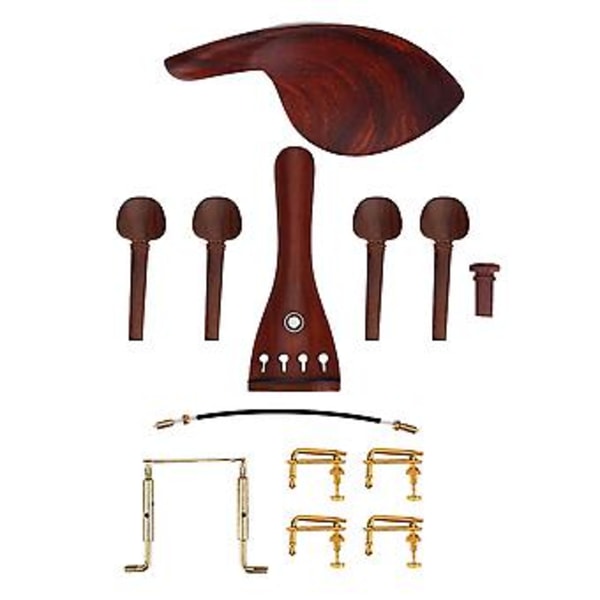 1 Set Rosenträ Violin Delar 4/4 Tillbehör Hakstöd Stämmar Stall Skruv Pinnar
