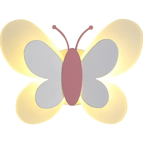 Led sommerfugl væglampe, sød indendørs vægindretning og natlys til børneværelse, sengelampe