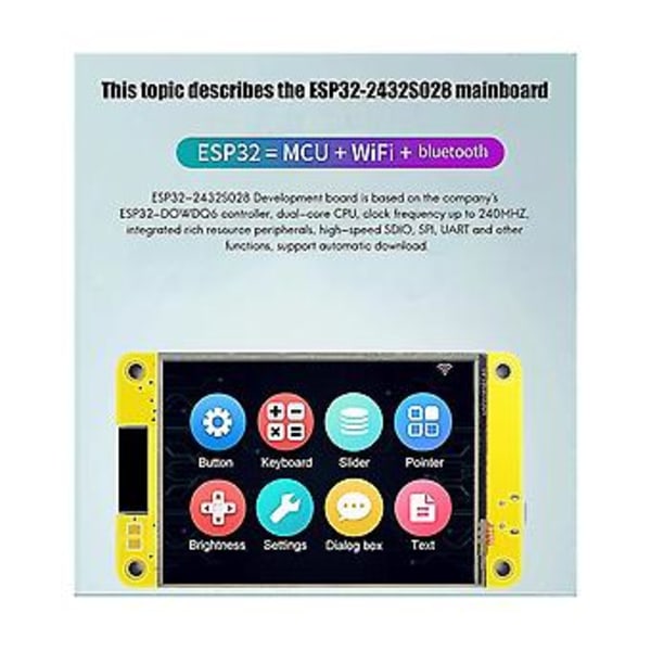 Esp32-kortti Wifi Hammas 2,8 tuuman 240x320 Näyttö Tft-moduuli Kosketusnäyttö